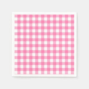 Roze Vichy Plaid Papieren servetten