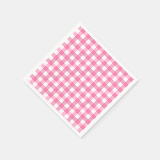 Roze Vichy Plaid Papieren servetten (Hoek)