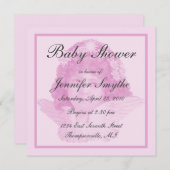 Roze Victoriaans Angel Baby shower Uitnodiging (Voorkant / Achterkant)
