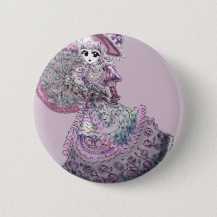 Roze Victoriaans Anime Girl Gothic Lolita Ronde Button 5,7 Cm
