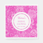 Roze Victoriaans Bloemen Vrijgezellenfeest Servet (Voorkant)