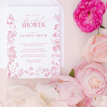 Roze Victoriaans bloemig Elegant Vrijgezellenfeest