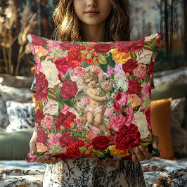  Roze Victoriaans Cherub Roos Shabby Chic Kussen