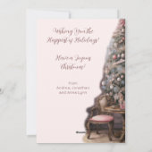 roze Victoriaans foto Feestdagenkaart (Achterkant)