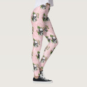 Roze Victoriaans Gotisch Glam Skelet en Damask Leggings (Rechts)