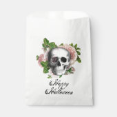 Roze Victoriaans Gotische Schedel Damask Halloween Bedankzakje (Voorkant)