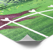 Roze Victoriaans Huis & Kersenbloesem Poster (Hoek)