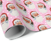 Roze Victoriaans Kerstman Cadeaupapier (Rol Hoek)
