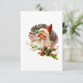 Roze Victoriaans kerstman Kaart (Staand voorkant)