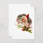 Roze Victoriaans kerstman Kaart (Voorkant / Achterkant)