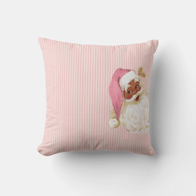 Roze  Victoriaans kerstman met kleur Kussen (Voorkant)