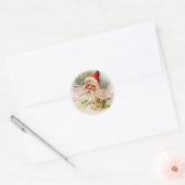 Roze Victoriaans Kerstman Ronde Sticker (Envelop)