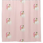 Roze  Victoriaans kerstman Shabby Douchegordijn (Voorkant)