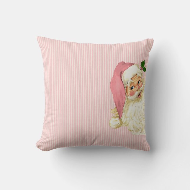 Roze  Victoriaans kerstman Shabby-kleuren Kussen (Voorkant)