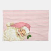 Roze  Victoriaans kerstman Shabby Theedoek (Horizontaal)