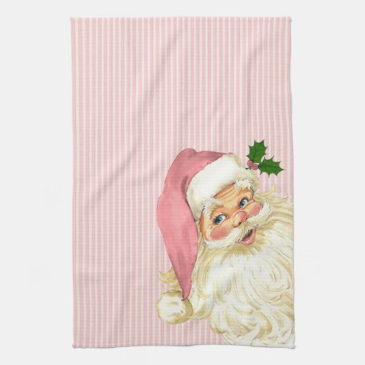 Roze  Victoriaans kerstman Shabby Theedoek (Verticaal)