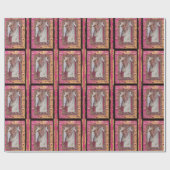 Roze Victoriaans Kerstmis van de kerstman, mysteri Cadeaupapier (Vlak)