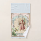 Roze Victoriaans kerststijl voor kerstmis Bad Handdoek (Handdoek)