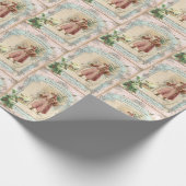 Roze Victoriaans kerststijl voor kerstmis Cadeaupapier (Hoek)