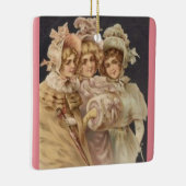  roze Victoriaans kerstversiering Keramisch Ornament (Rechts)