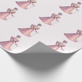 Roze Victoriaans Mode Lady Cadeaupapier (Hoek)