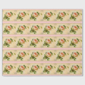 Roze Victoriaans Roos Cadeaupapier (Vlak)