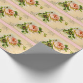 Roze Victoriaans Roos Cadeaupapier (Hoek)