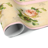 Roze Victoriaans Roos Cadeaupapier (Rol Hoek)