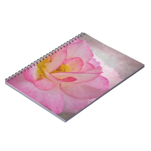 Roze Victoriaans Roos Notitieboek (Linkerzijde)