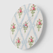 Roze Victoriaans Rozen met blauw lintrooster Grote Klok (Hoek)