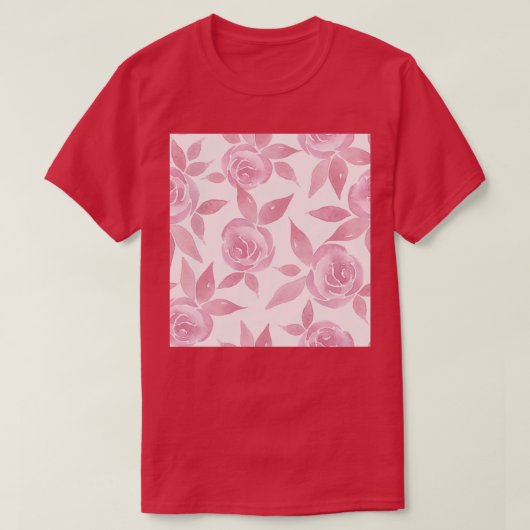 Roze Victoriaans Rozen Patroon T-shirt (Design voorkant)