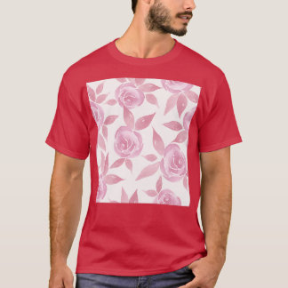 Roze Victoriaans Rozen Patroon T-shirt
