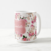 Roze Victoriaans Rozen personaliseren Koffiemok (Voorkant rechts)