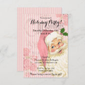 Roze  Victoriaans Rozen van de kerstman Kaart (Voorkant / Achterkant)