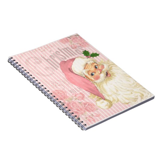 Roze  Victoriaans Rozen van de kerstman Notitieboek (Rechterzijde)