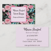 Roze  Victoriaans Rozen Visitekaartje (Voorkant / Achterkant)