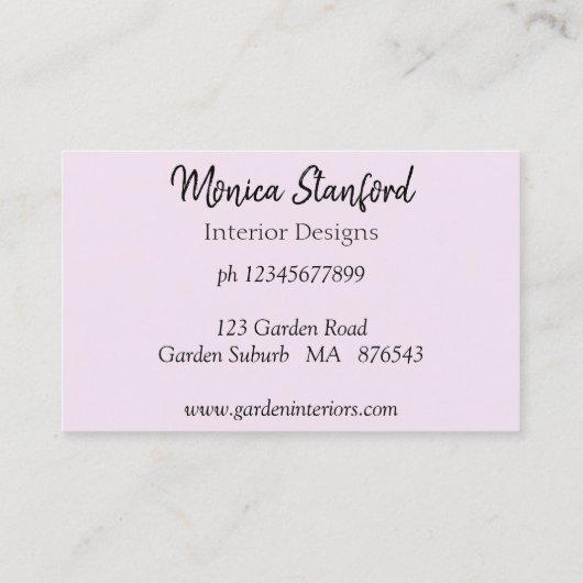 Roze  Victoriaans Rozen Visitekaartje (Achterkant)