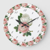  Roze Victoriaans Rozen wandklok (Voorkant)
