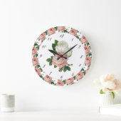  Roze Victoriaans Rozen wandklok (Huis)