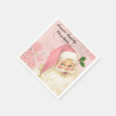 Roze  Victoriaans Santa Claus Rozen Monogram Servetten (Hoek)
