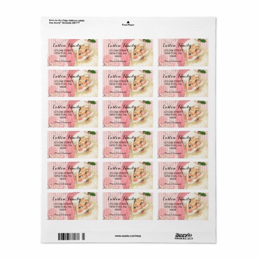 Roze Victoriaans Sinterklaas Rozen Etiket (Full Sheet)