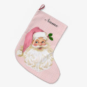 Roze  Victoriaans Sinterklaas Rozen Grote Kerstsok (Voorkant (Hangend))