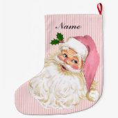 Roze  Victoriaans Sinterklaas Rozen Grote Kerstsok (Achterkant)