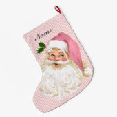 Roze  Victoriaans Sinterklaas Rozen Grote Kerstsok (Achterkant (Hangend))