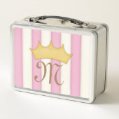 Roze Victoriaans Stripes Gebouwde Monogram Prinses (Achterkant)