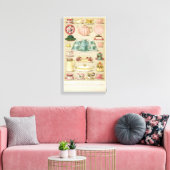 Roze Victoriaans theeservice,  kunst aan de muur Canvas Afdruk (Insitu (Woonkamer))