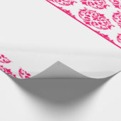 Roze Victoriaans vocht wit Cadeaupapier (Hoek)