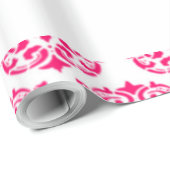 Roze Victoriaans vocht wit Cadeaupapier (Rol Hoek)