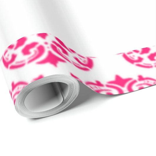 Roze Victoriaans vocht wit Cadeaupapier (Rol Hoek)