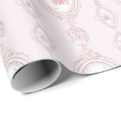 Roze Victoriaanse Behangprint Cadeaupapier (Rol Hoek)